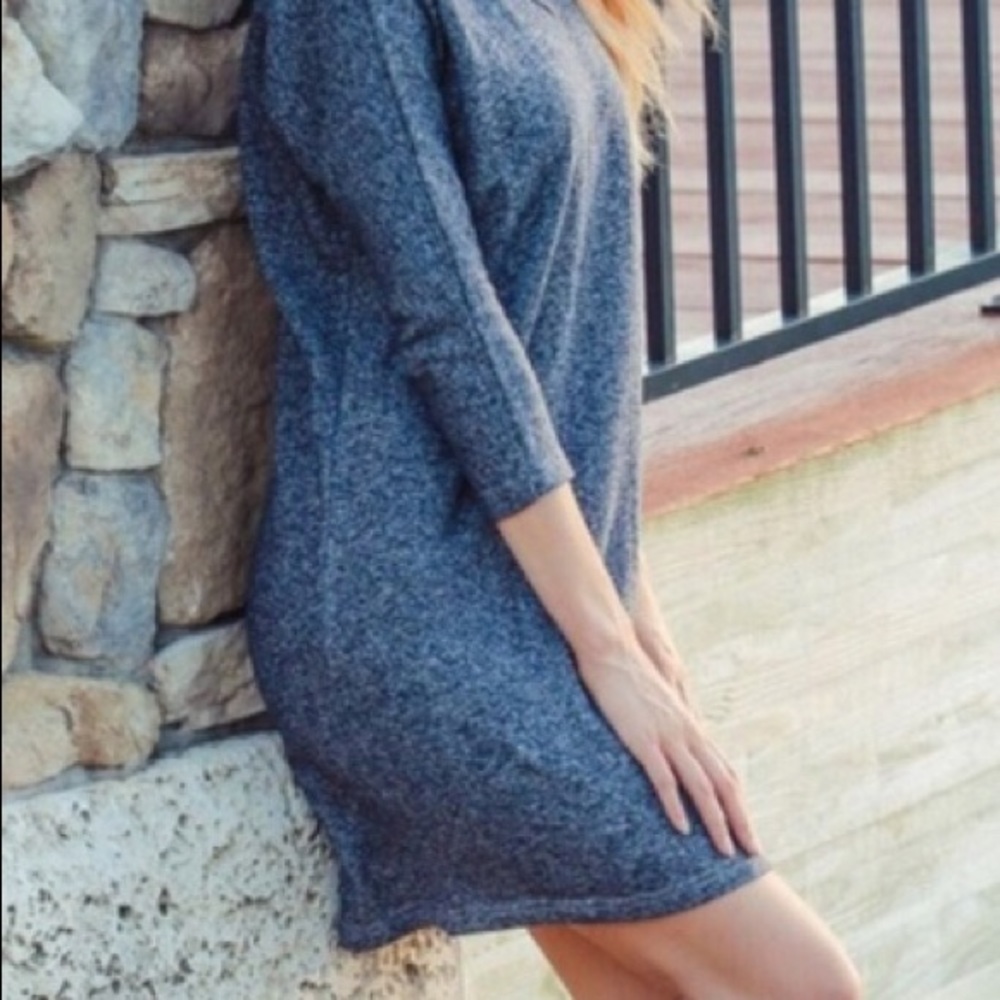 V-Neck Fleece Terry Dress